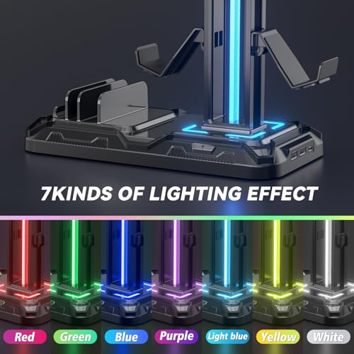 Thumbnail 3 de KDD Headset Stand with Charging Station – Detachable Headset Controller Holder (Black)