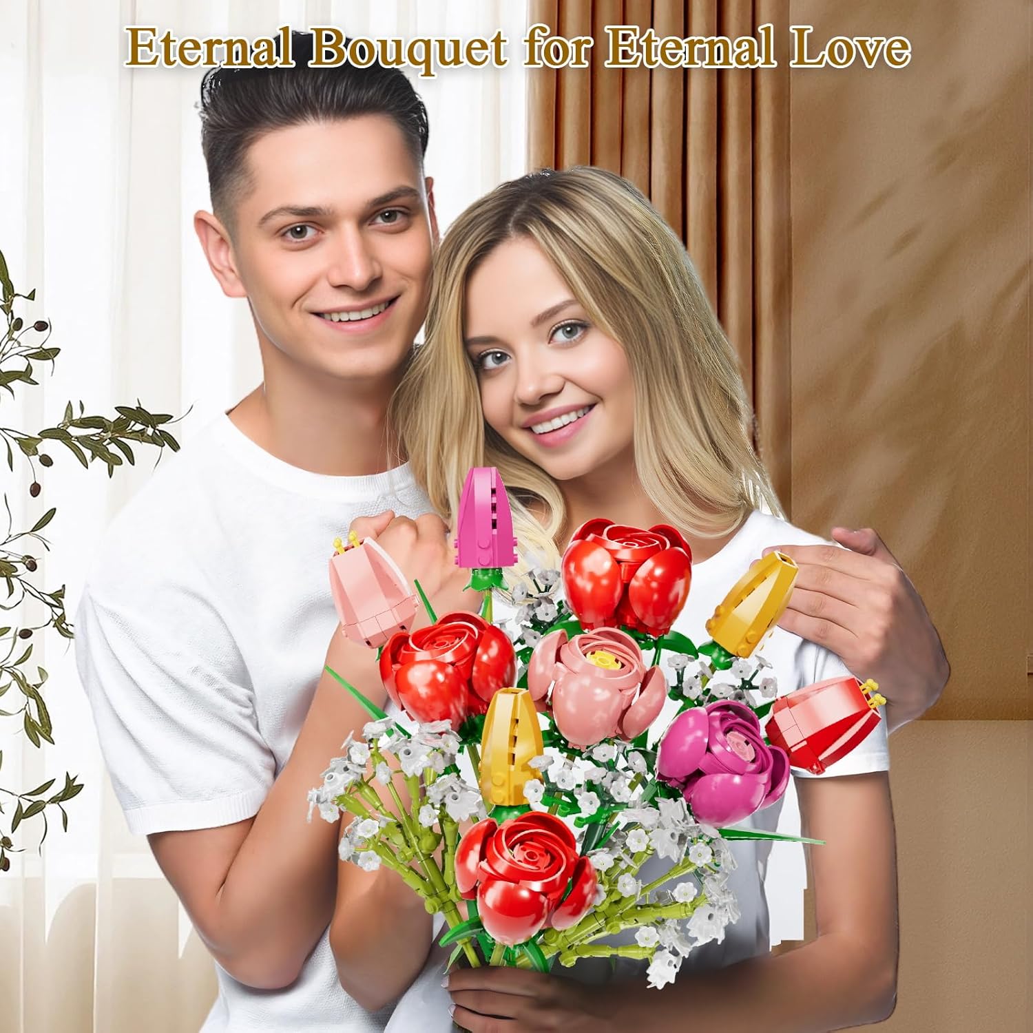 Thumbnail 5 de IKIDSUN Blumen Bausteine Bausatz 680 Teile