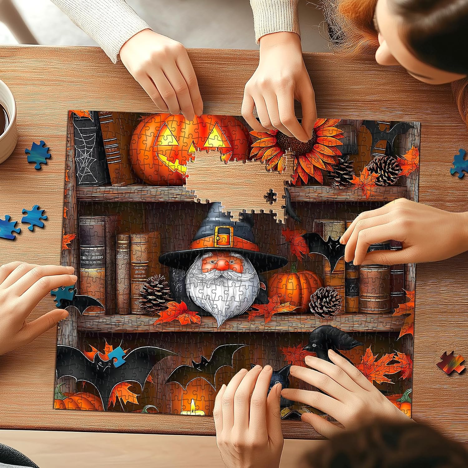 Detalle de Blueforest BFJIUJIU-00952 Halloween Bookshelf 500-Piece Jigsaw Puzzle