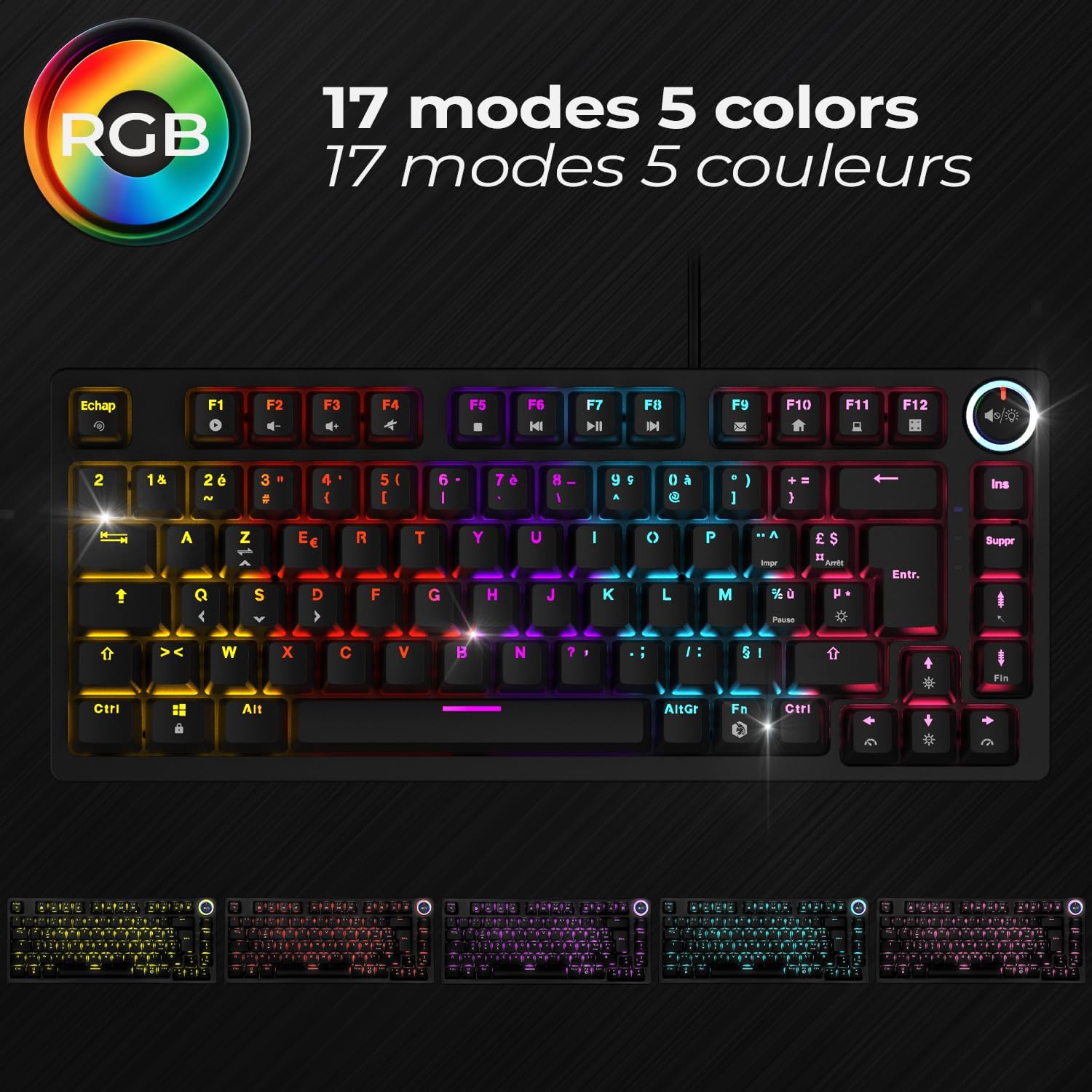 Thumbnail 4 de Empire Gaming K248 tastiera meccanica gaming cablata MX Red con RGB (layout FR AZERTY) e USB Type-C