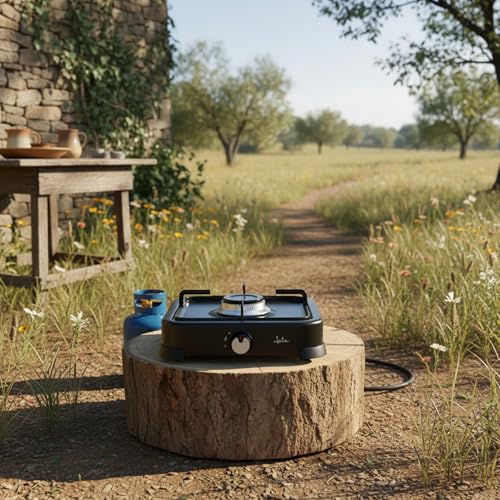 Detalle 2 de Jata JECG2721 cocina de gas portátil de 1 fuego con parrilla para camping