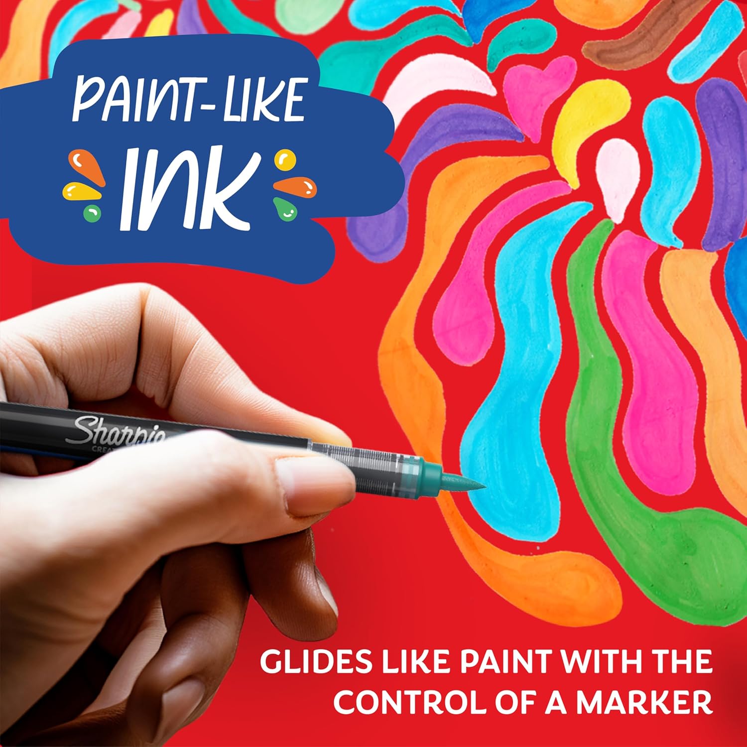 Detalle de Sharpie Creative Marker – pennarelli acrilici a base d’acqua per hobby creativi, nero (6 pezzi)