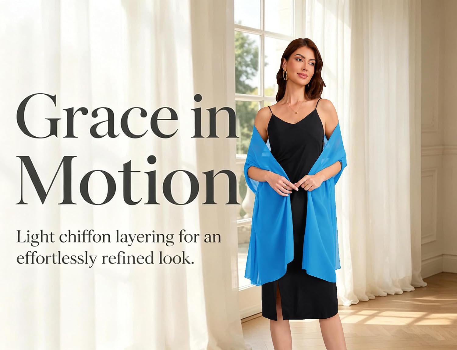 Detalle de Chiffon Shawl, 79-Inch Length