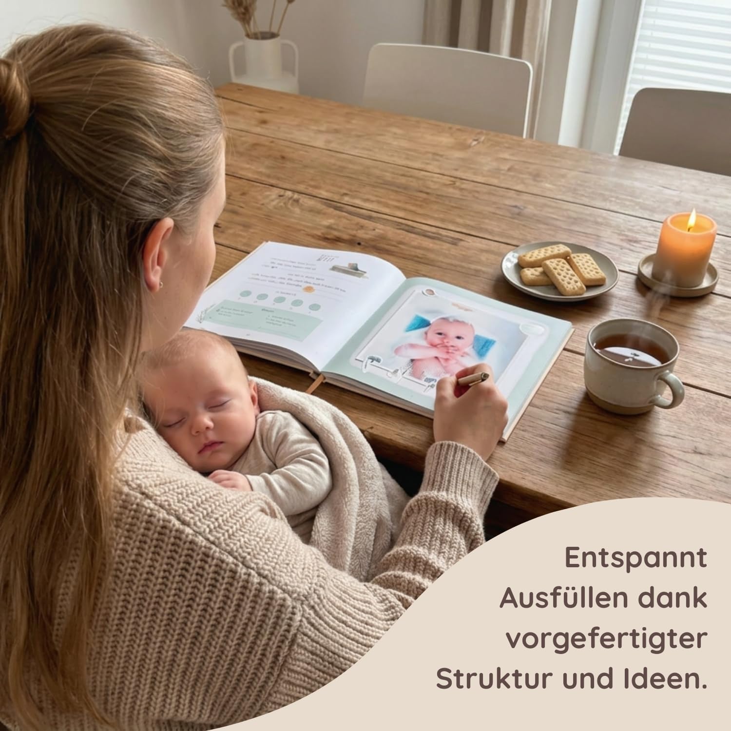 Thumbnail 2 de Mein erstes Jahr Babyalbum – Erinnerungsbuch mit Goldprägung, 80 Seiten (Natur)