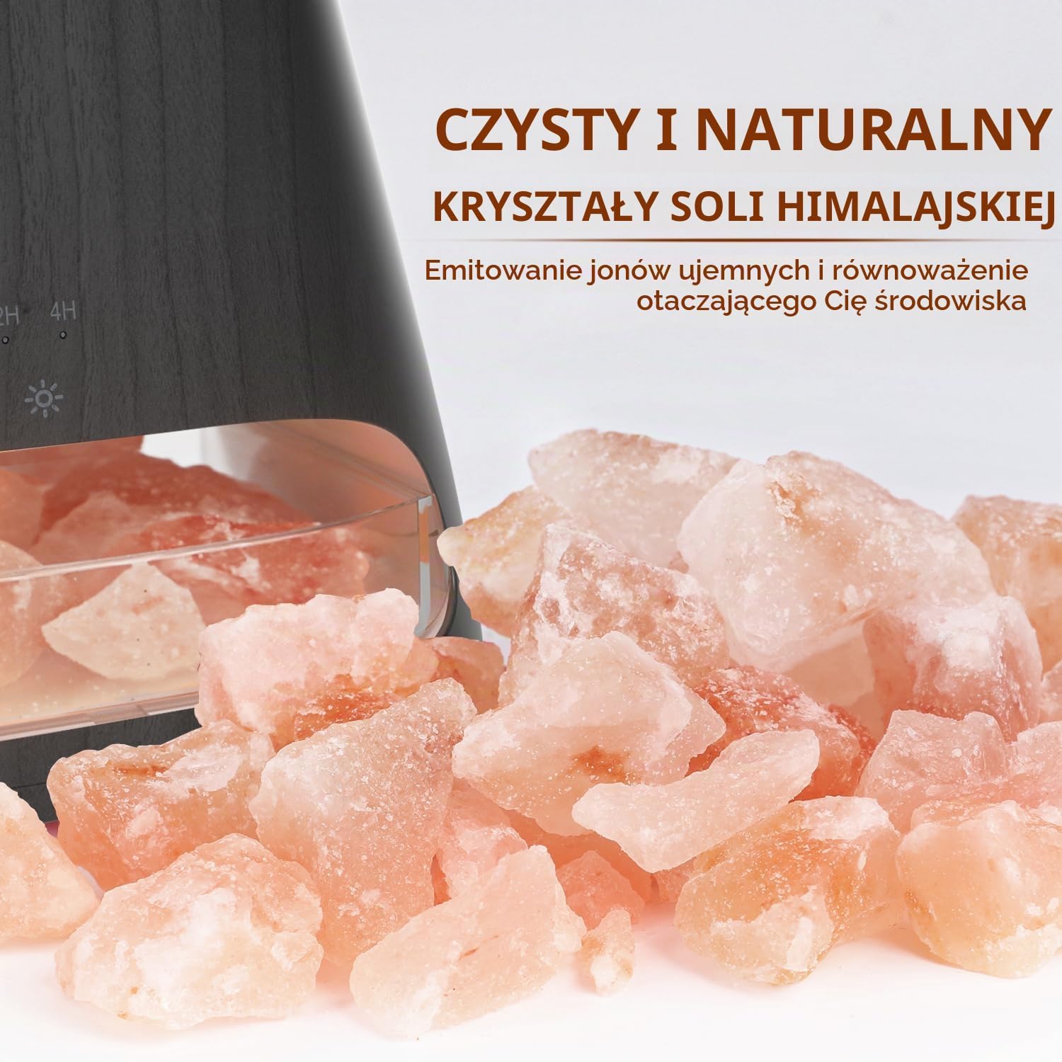 Detalle de SALKING SK200249YZWBEU dyfuzor 2 w 1 z lampą solną i efektem płomienia