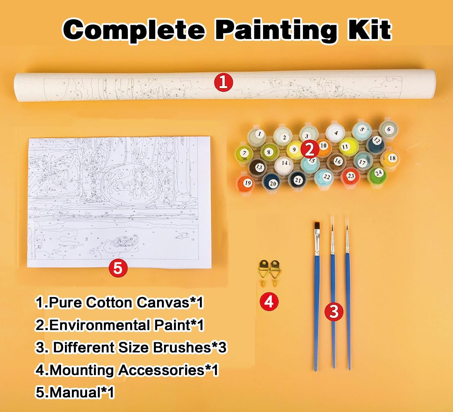 Detalle 2 de Meothan Paint by Number Kit, 12" x 16