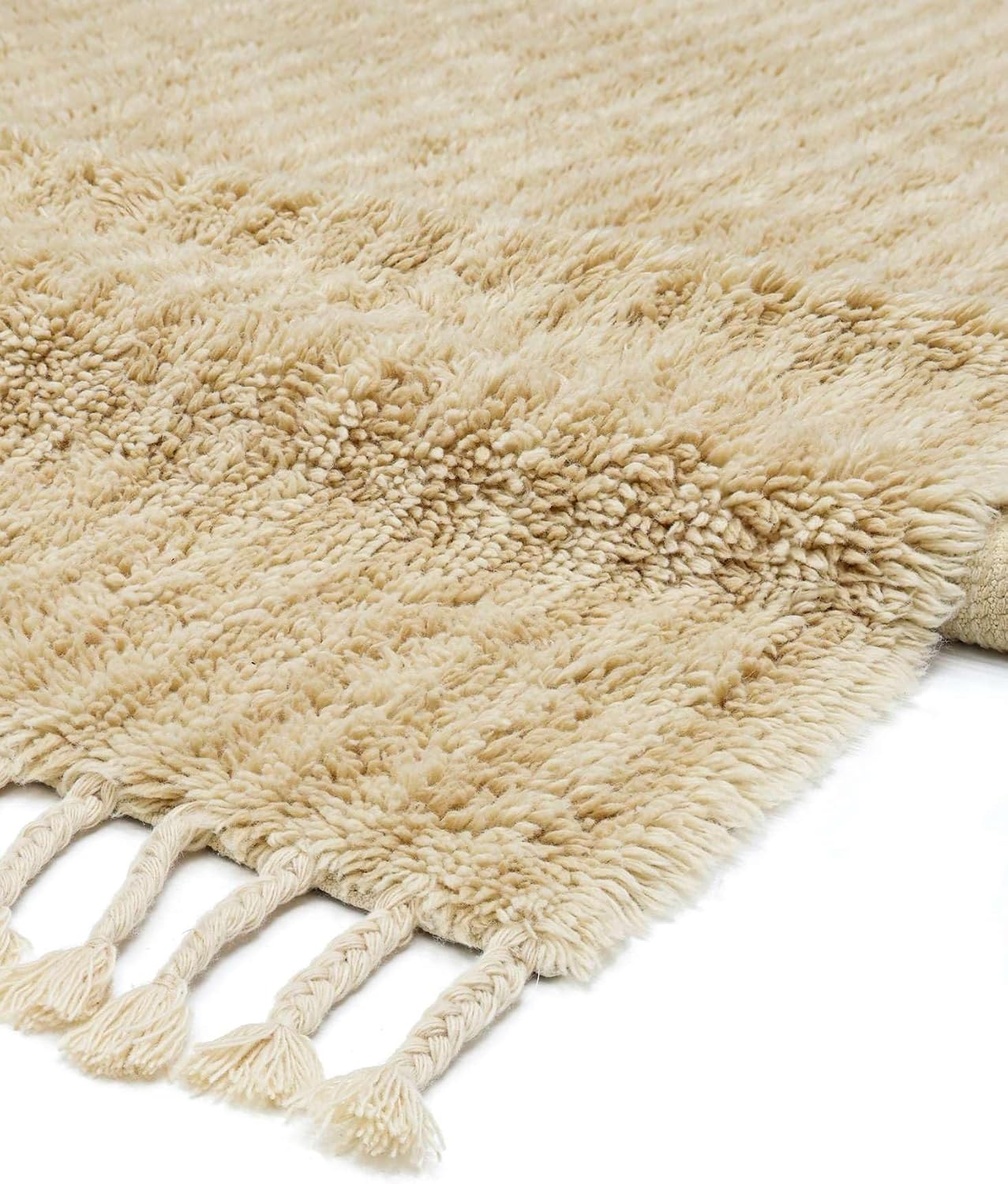 Detalle de RugVista Ecco, dywan 160 × 230 cm, wysoki włos, off white i beżowy