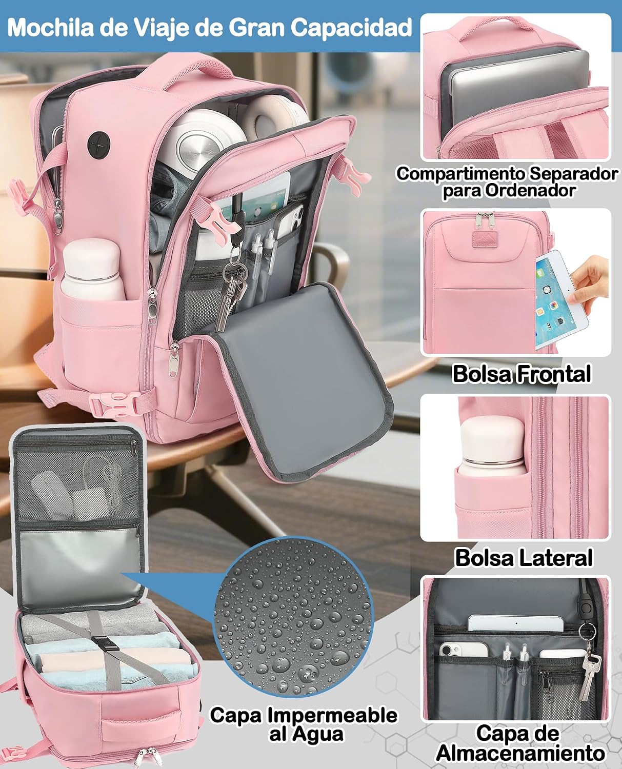Thumbnail 3 de LYNXCHER Mochila de Viaje Cabina para Easyjet ✈