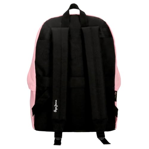 Detalle de Pepe Jeans Aris: Mochila para Portátil 15,6” en rosa, comodidad y organización para el día a día