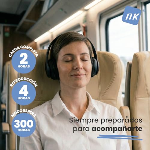 Detalle de NK Auriculares Inalámbricos de Diadema: ligeros, con FM y TF, 4 h de autonomía