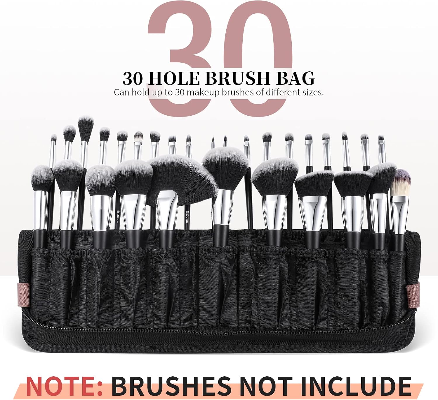 Thumbnail 1 de DUcare Makeup Brushes Organiser Bag (Portable Cosmetic Case) – Brown, 1 piece