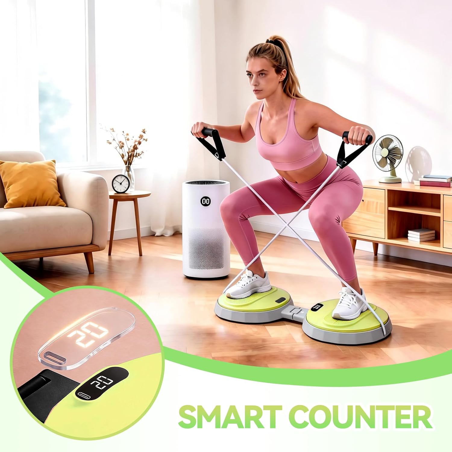 Detalle de Split-Type Rotating Waist Trainer: Smart-Counting Abdominal Twisting Disc for Core Strength