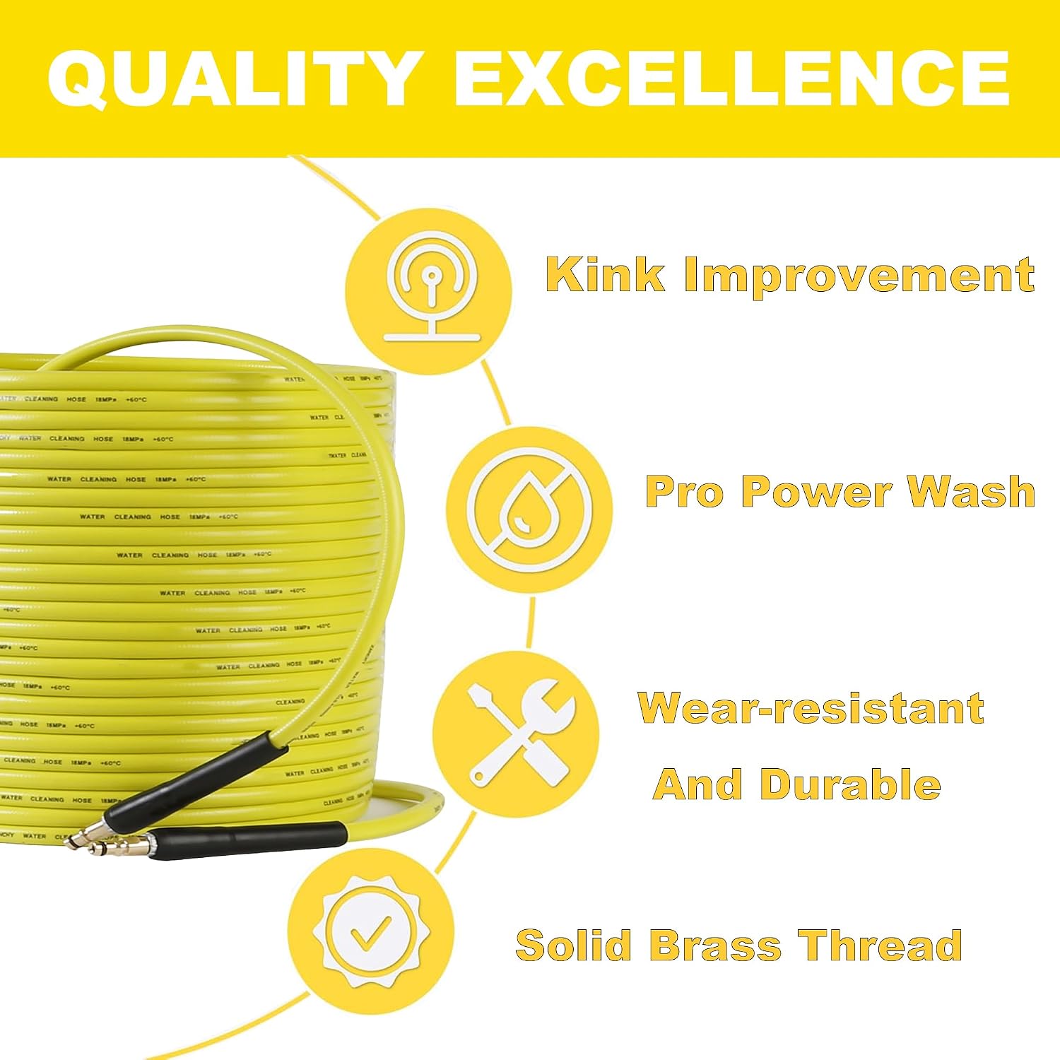 Detalle de 15m Pressure Washer Replacement Hose for Karcher K Series K2–K7 (Click Plug Quick Connector, 180 bar)