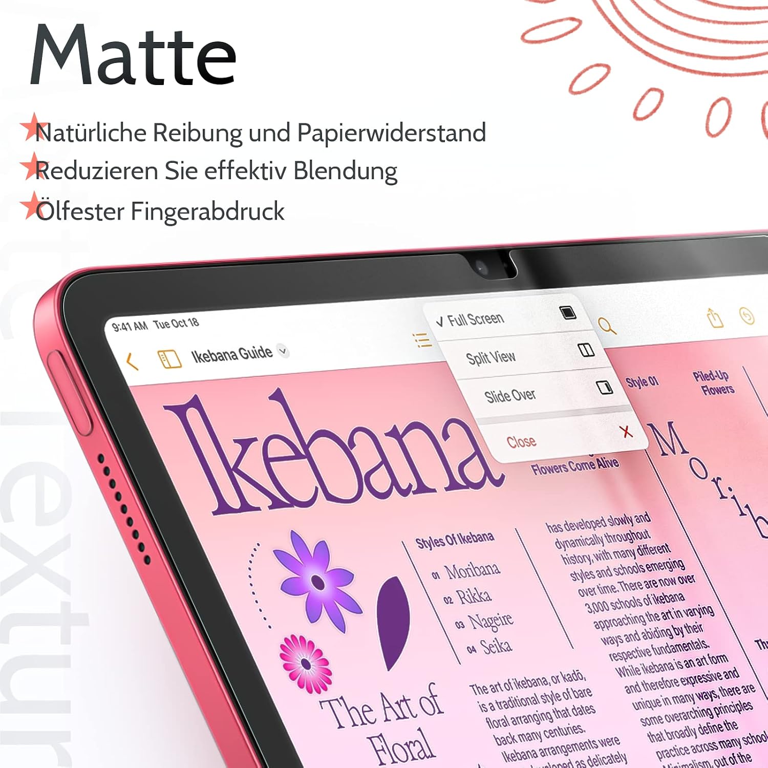 Thumbnail 5 de 2er Set Papier-Schutzfolie für iPad 11. Gen. (A16) & iPad 10. Gen. (2022) – matte Screen Protector zum Zeichnen, Schreiben und Notizen