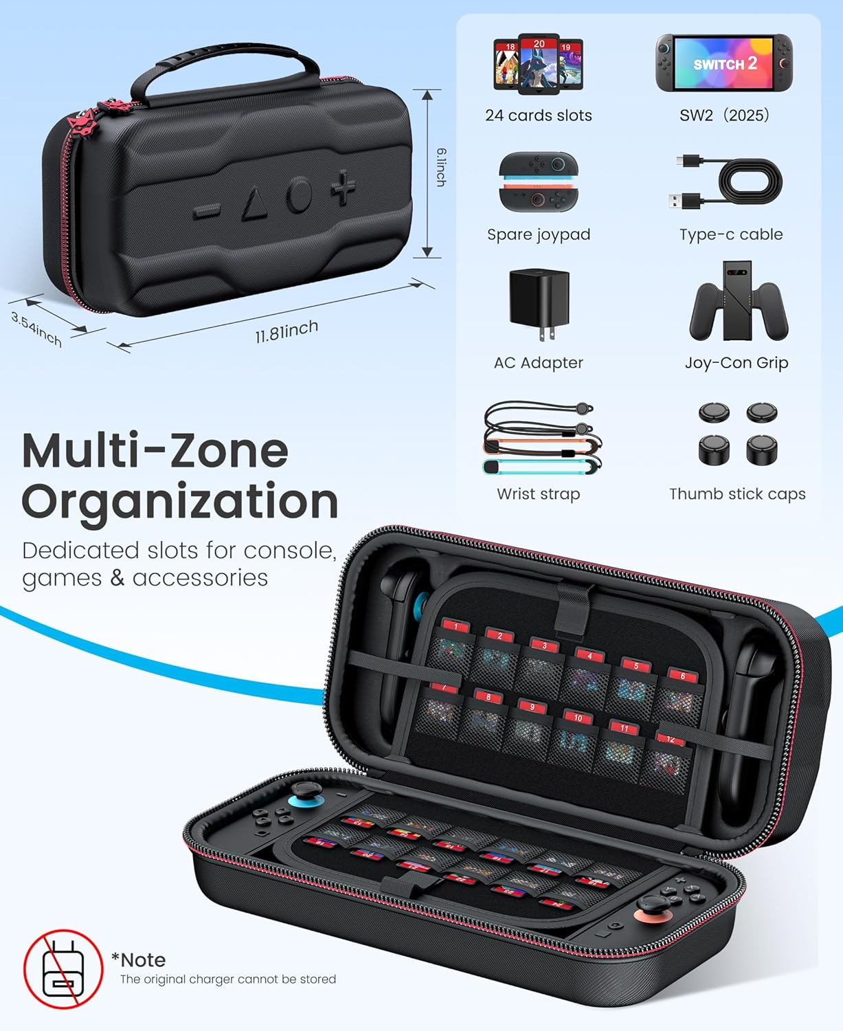 Thumbnail 1 de HELLCOOL Tasche für Nintendo Switch 2 – Ultra Schutz Hülle mit viel Platz für Joy-Con & Zubehör