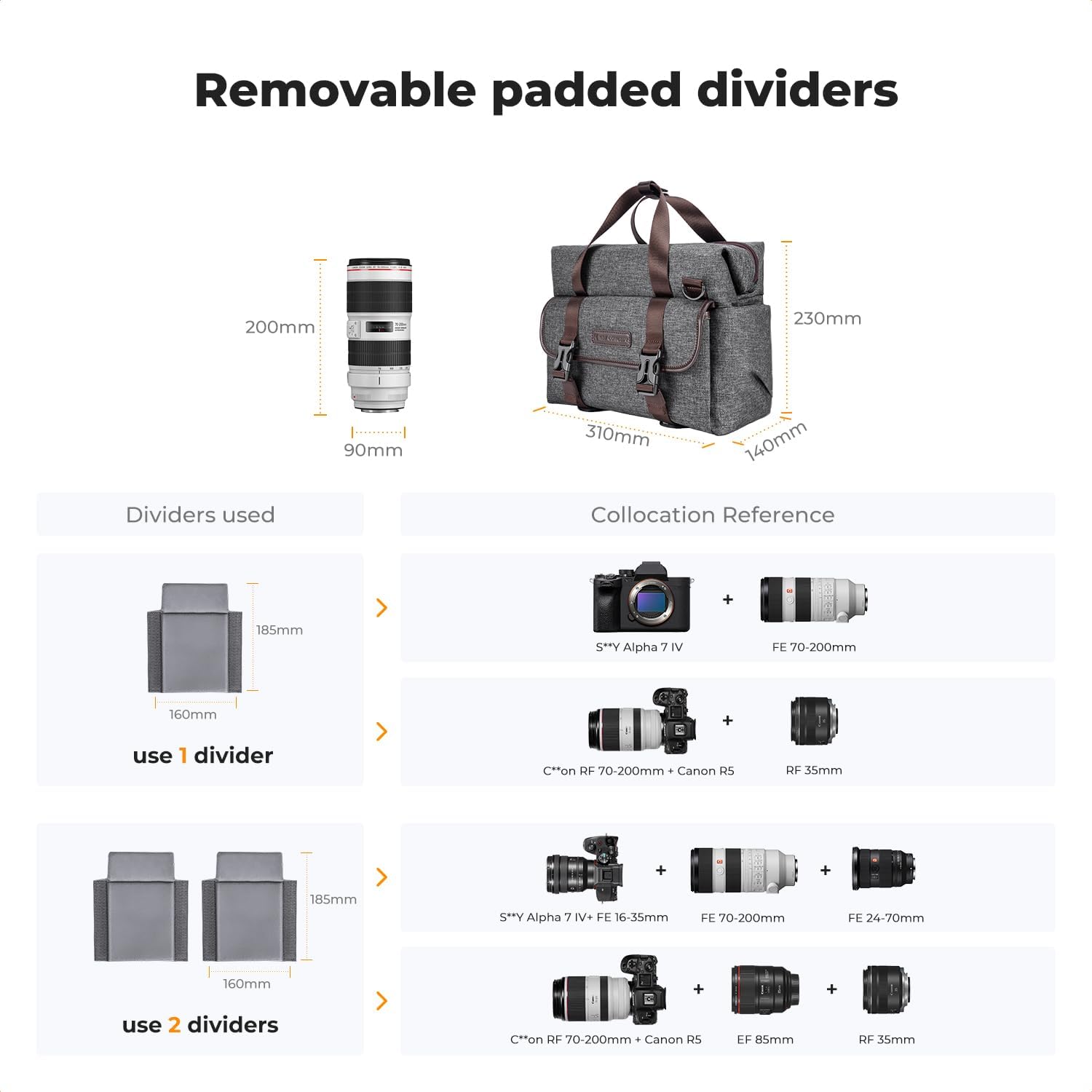 Thumbnail 4 de K&F Concept Camera Sling Bag for DSLR photography