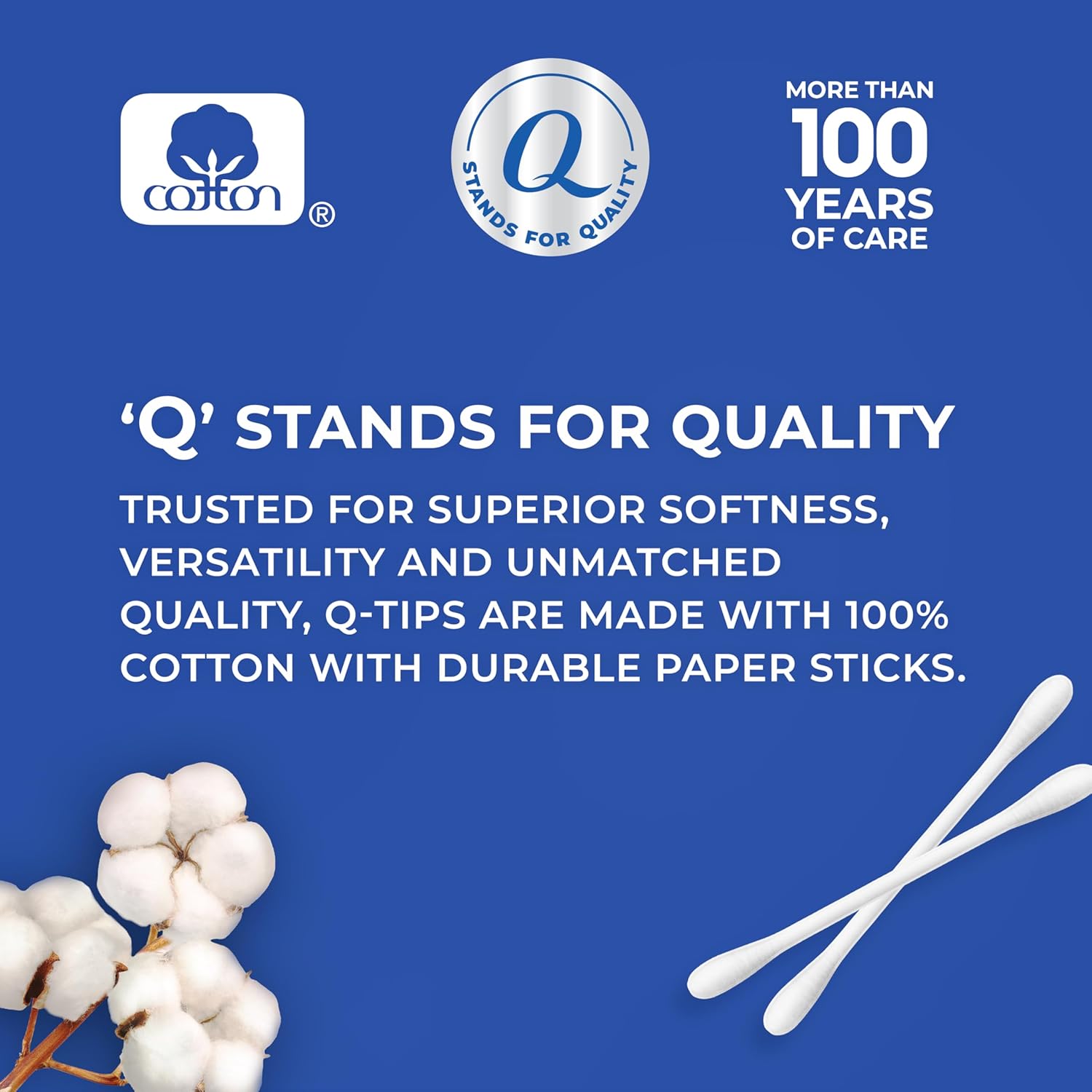 Thumbnail 2 de Q-tips Cotton Swabs, Original 100% Cotton, 500 Count