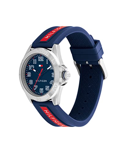 Detalle 2 de Tommy Hilfiger Orologio con Movimento al Quarzo a Tre Lancette per i Giovani, Cinturino silicone Blu Navy
