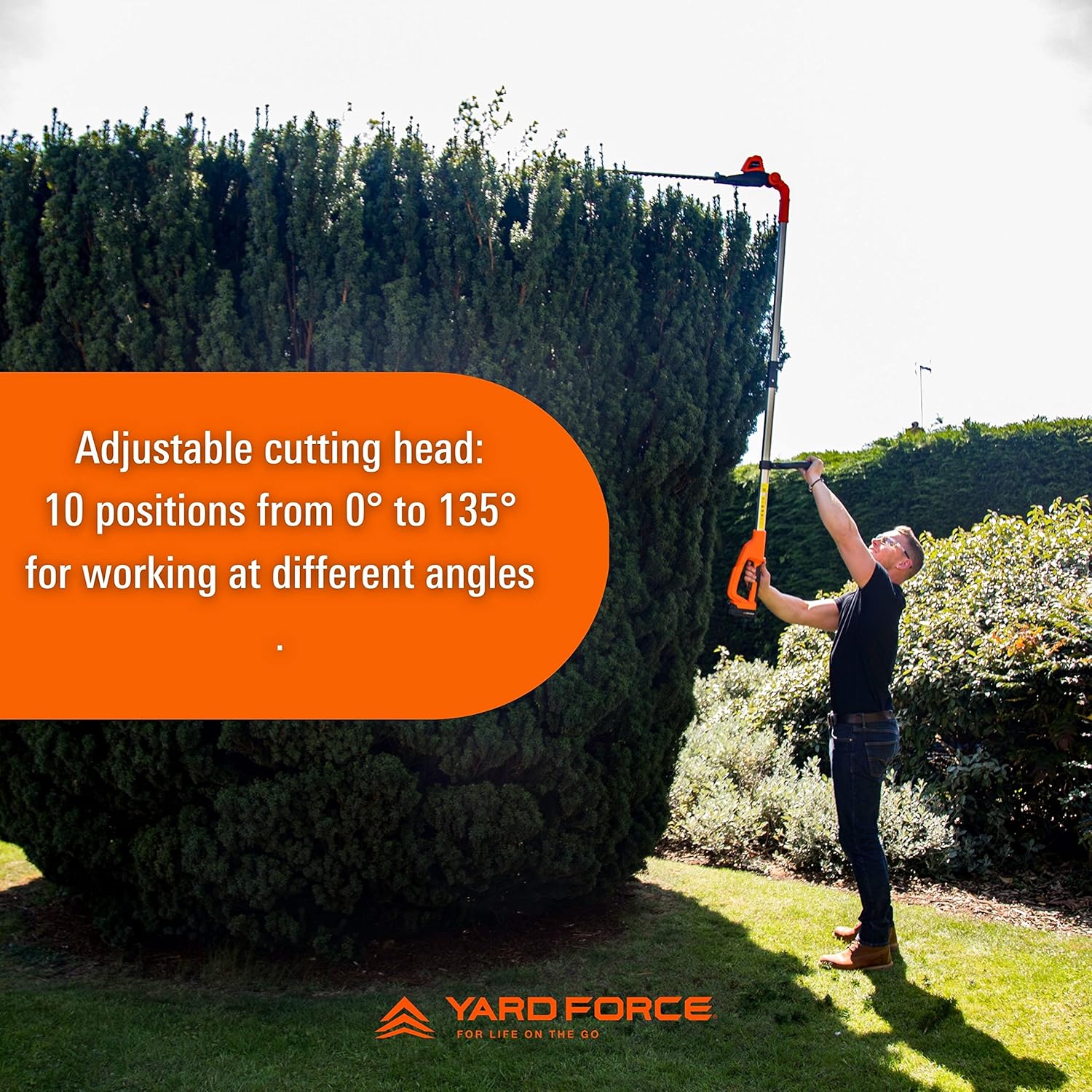 Thumbnail 5 de Yard Force 20V Cordless Pole Hedge Trimmer (41cm dual-action blade) with 2.5m reach