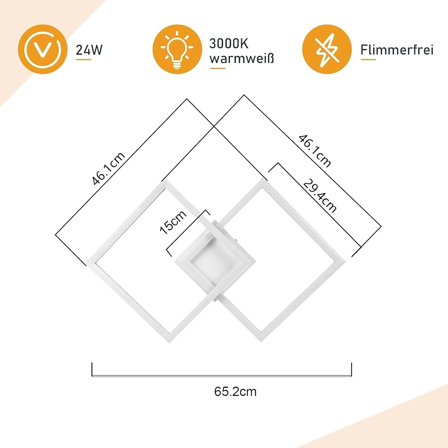 Detalle 2 de Homefire Deckenleuchte LED 24 W Küche
