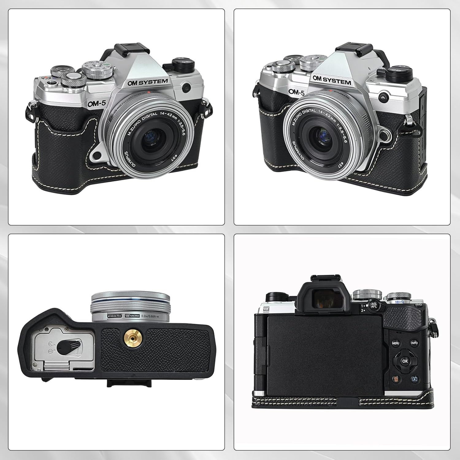 Thumbnail 2 de Rieibi PU Leather Half Case for Olympus OM-5 and E-M5 Mark III