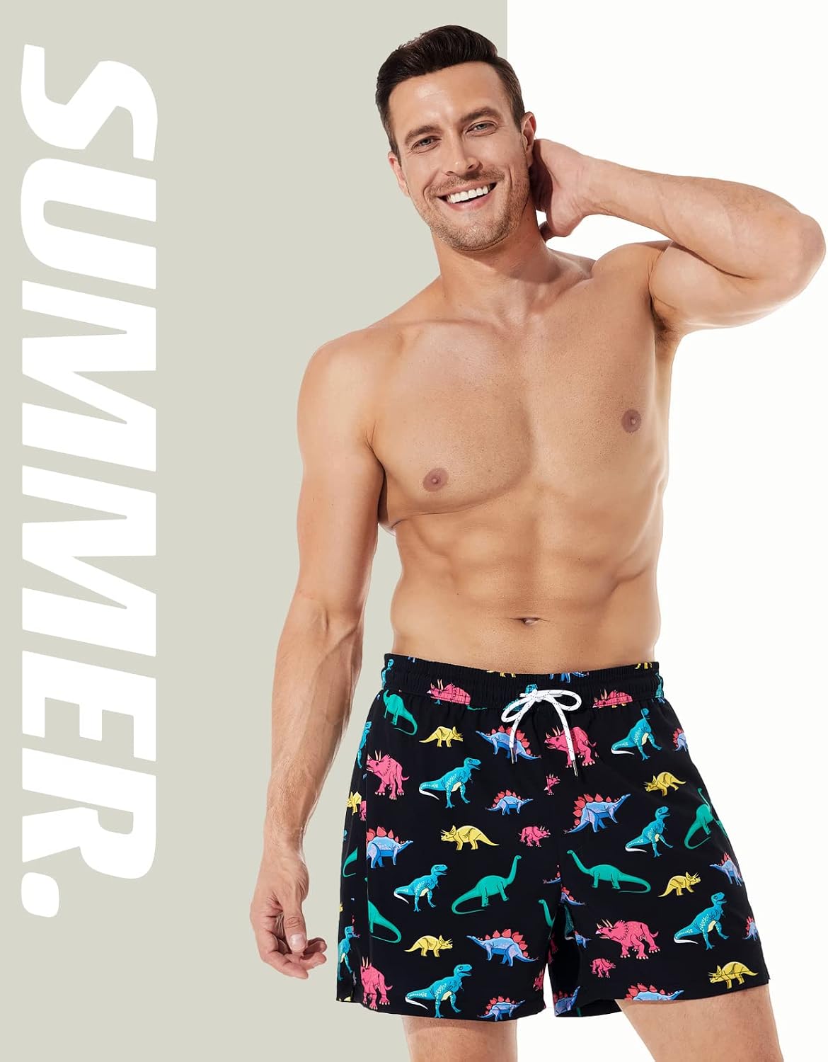 Detalle 2 de BRISIRA 5-Inch Swim Trunks with Quick-Dry Fabric and Compression Liner