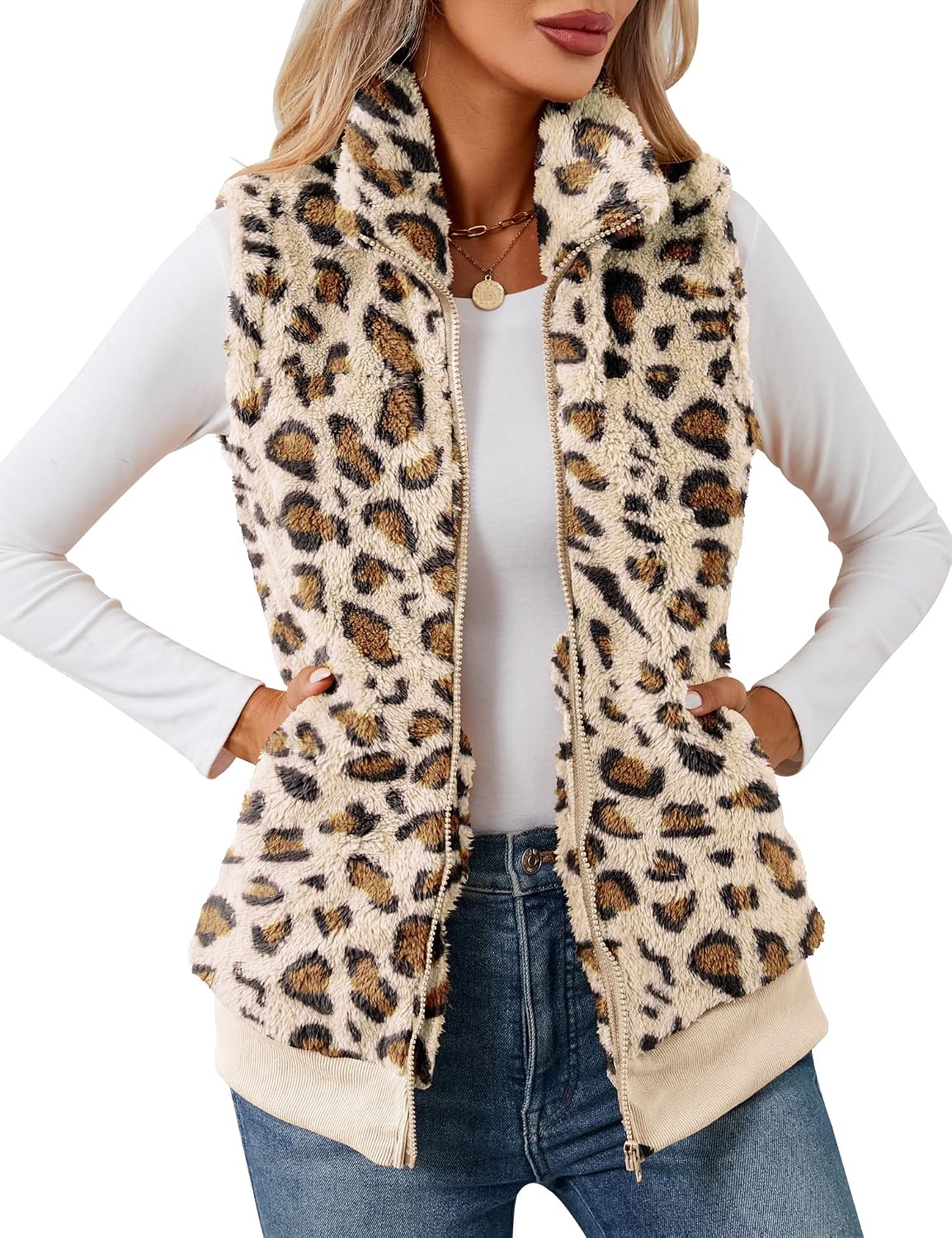 Thumbnail 6 de IECCP Teddy Fleece Weste Damen Stehkragen