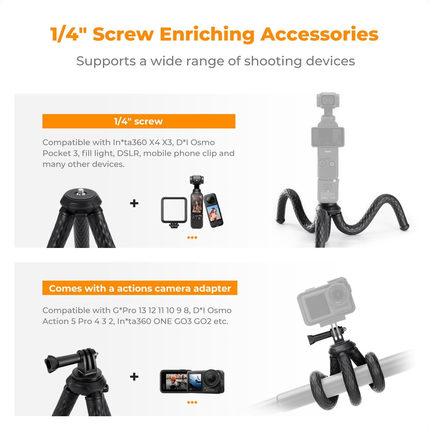 Detalle de K&F CONCEPT Magnetic Flexible Phone Tripod review
