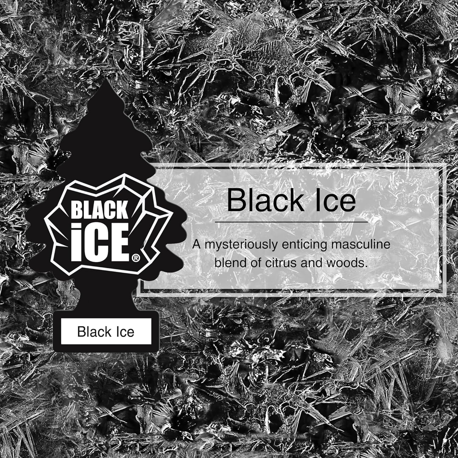 Detalle de Little Trees Air Freshener Tree MTR0004 Black Ice – hanging car, home and caravan fragrance (single pack)