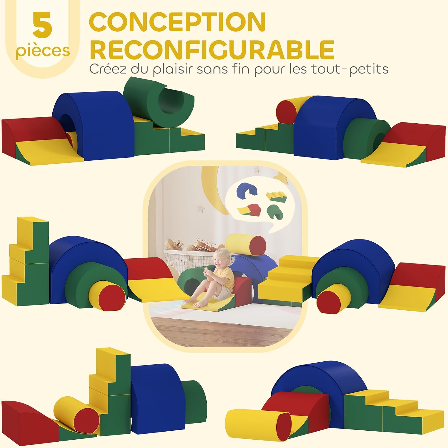 Thumbnail 2 de AIYAPLAY Parcours motricité bébé modulable