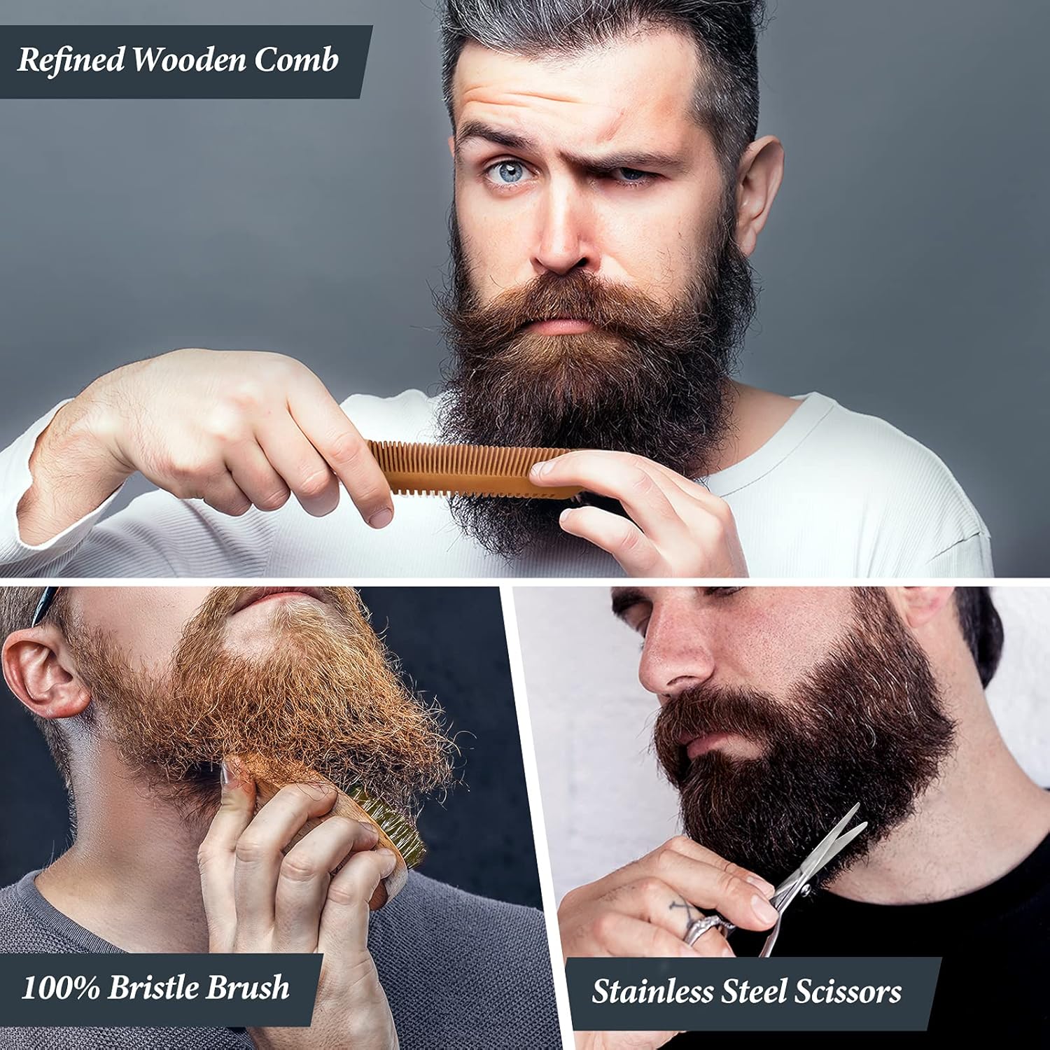 Thumbnail 4 de Kit Soin Barbe Homme Oukzon 10 en 1 : coffret complet pour l’entretien de la barbe