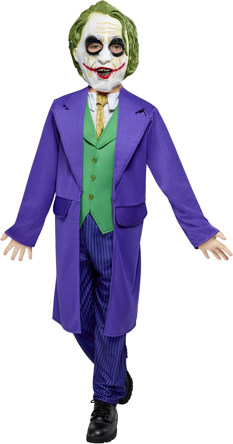 Detalle 2 de Rubies R883106 The Joker Costume for Kids, Medium (8–10), Attached Shirt and Mask