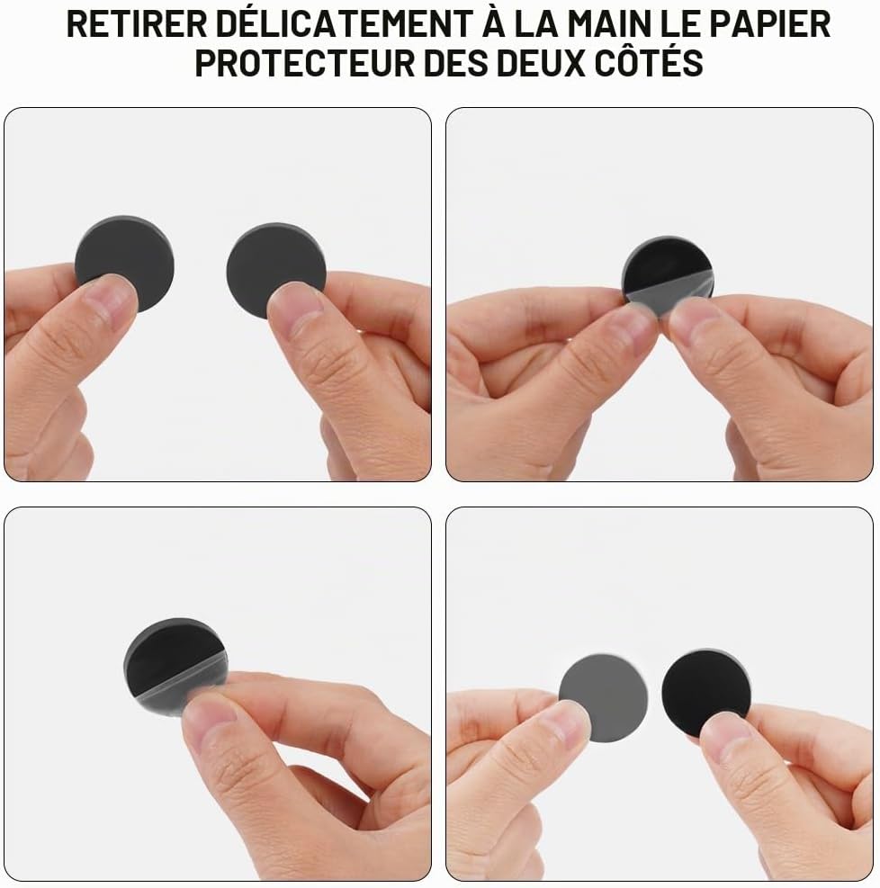 Detalle 2 de Aolso ronde kunststof miniatuurbases van 32 mm, set van 40, zwart