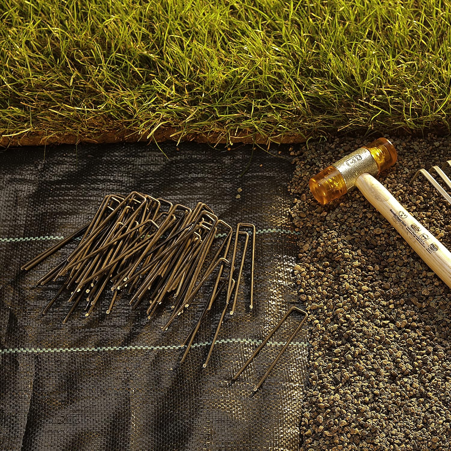 Detalle de GardenMate 300 Erdanker – 100 mm lang, 13 mm breit, Ø 2,9 mm, unverzinkter Stahl