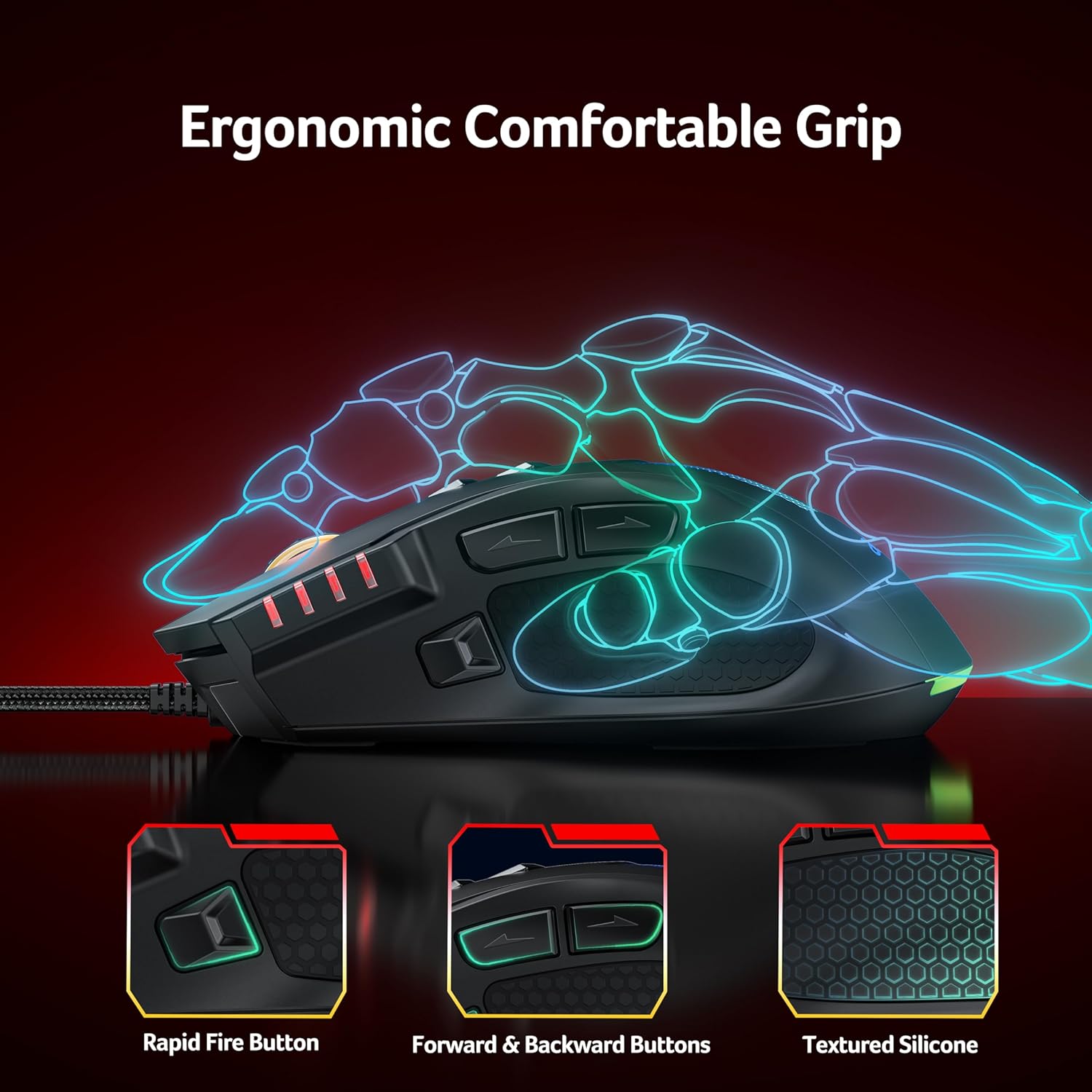 Detalle 2 de acer Wired Gaming Mouse 12800 DPI