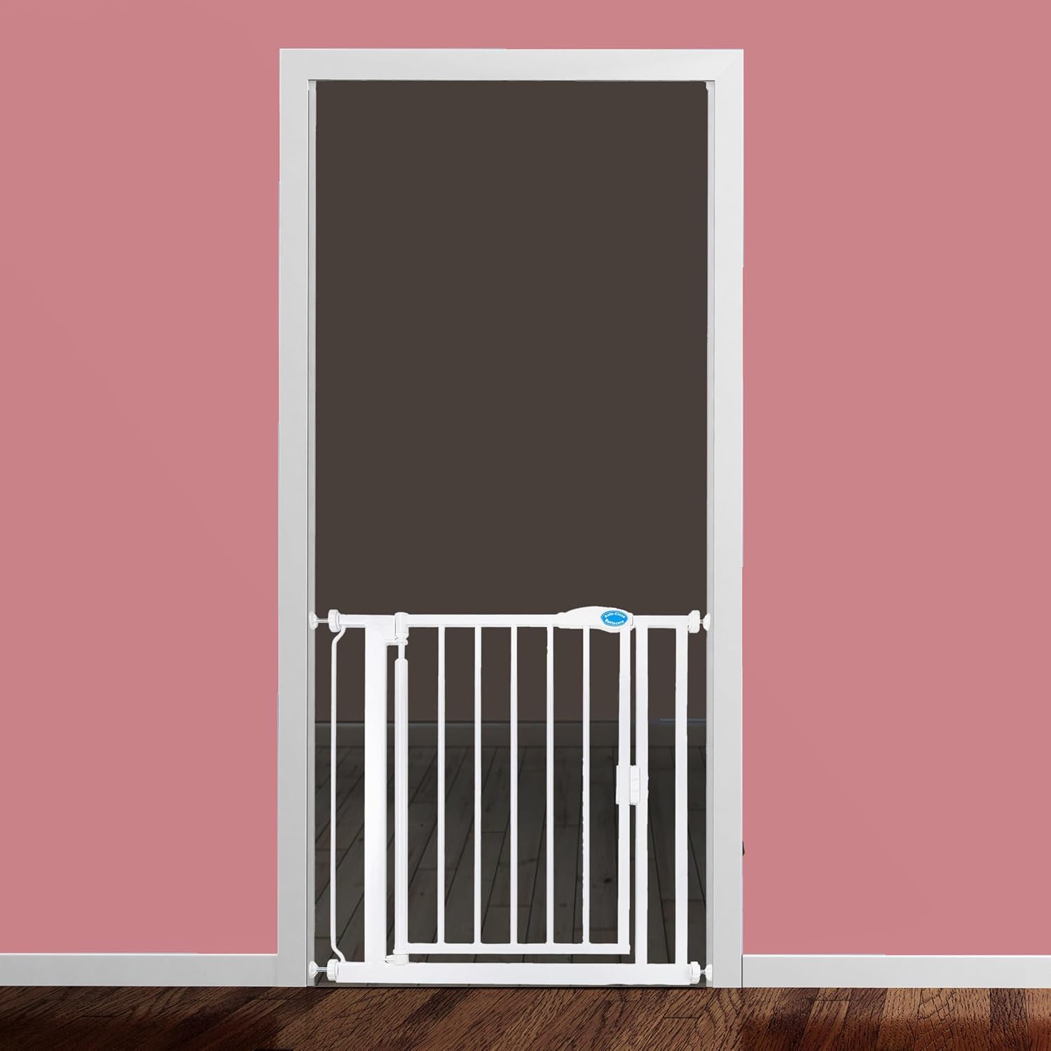 Thumbnail 1 de Safetots Druckmontage Selbstschließendes Treppengitter, 68.5 cm – 75 cm, Weiß – automatisches Türgitter für Kleinkinder