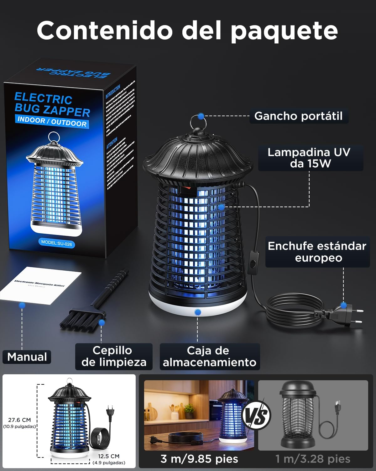 Thumbnail 6 de Lámpara Antimosquitos VIWAVE con LED y 4200 V: uso interior y exterior