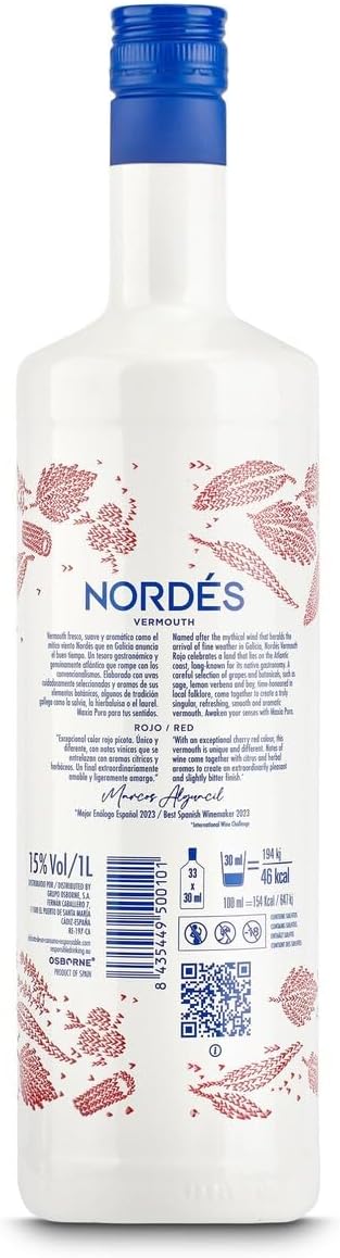 Detalle 2 de Nordés Vermut Rojo, 1 L 🍷 Deléitate con el sabor