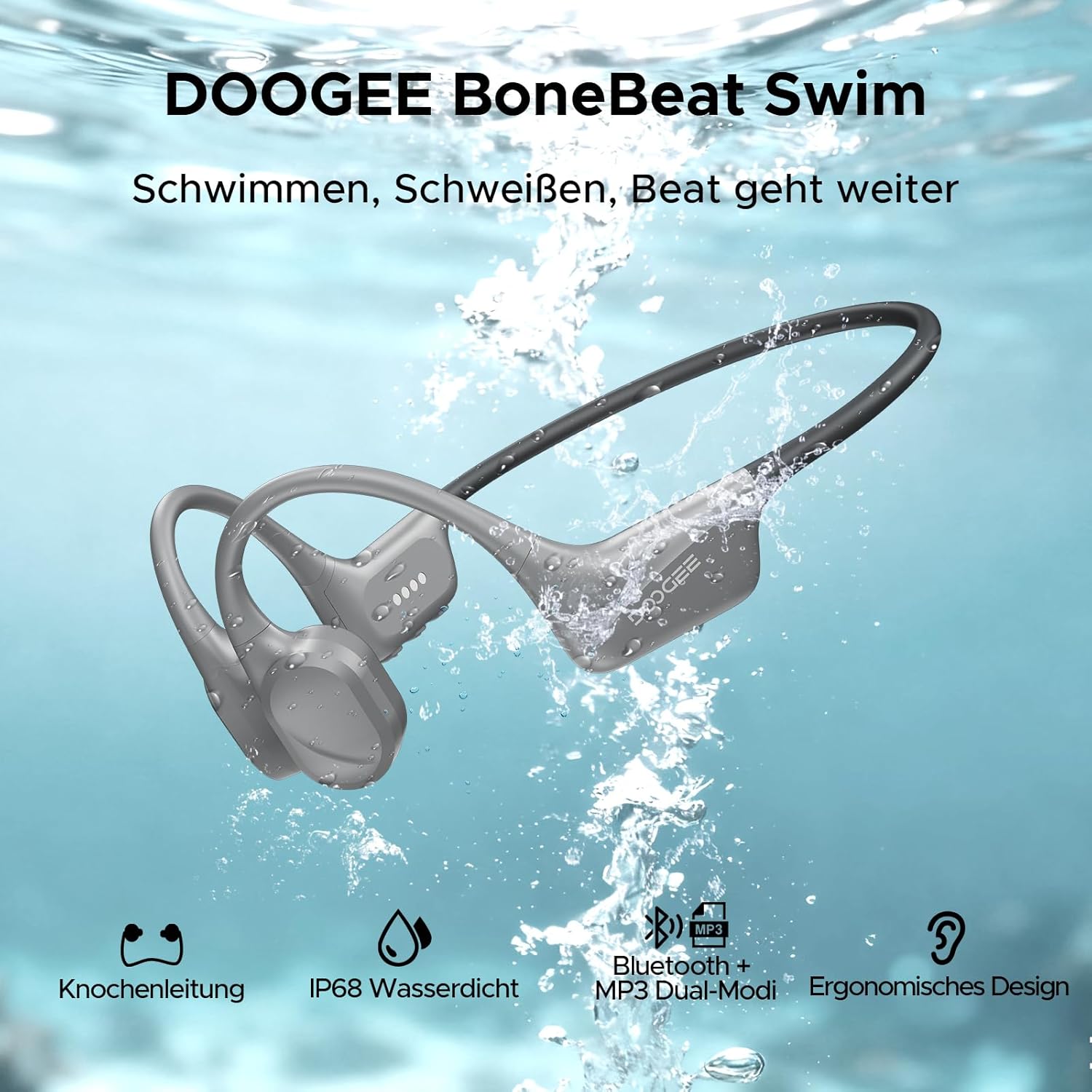 Thumbnail 2 de DOOGEE Knochenschall-Kopfhörer 32GB MP3 Player