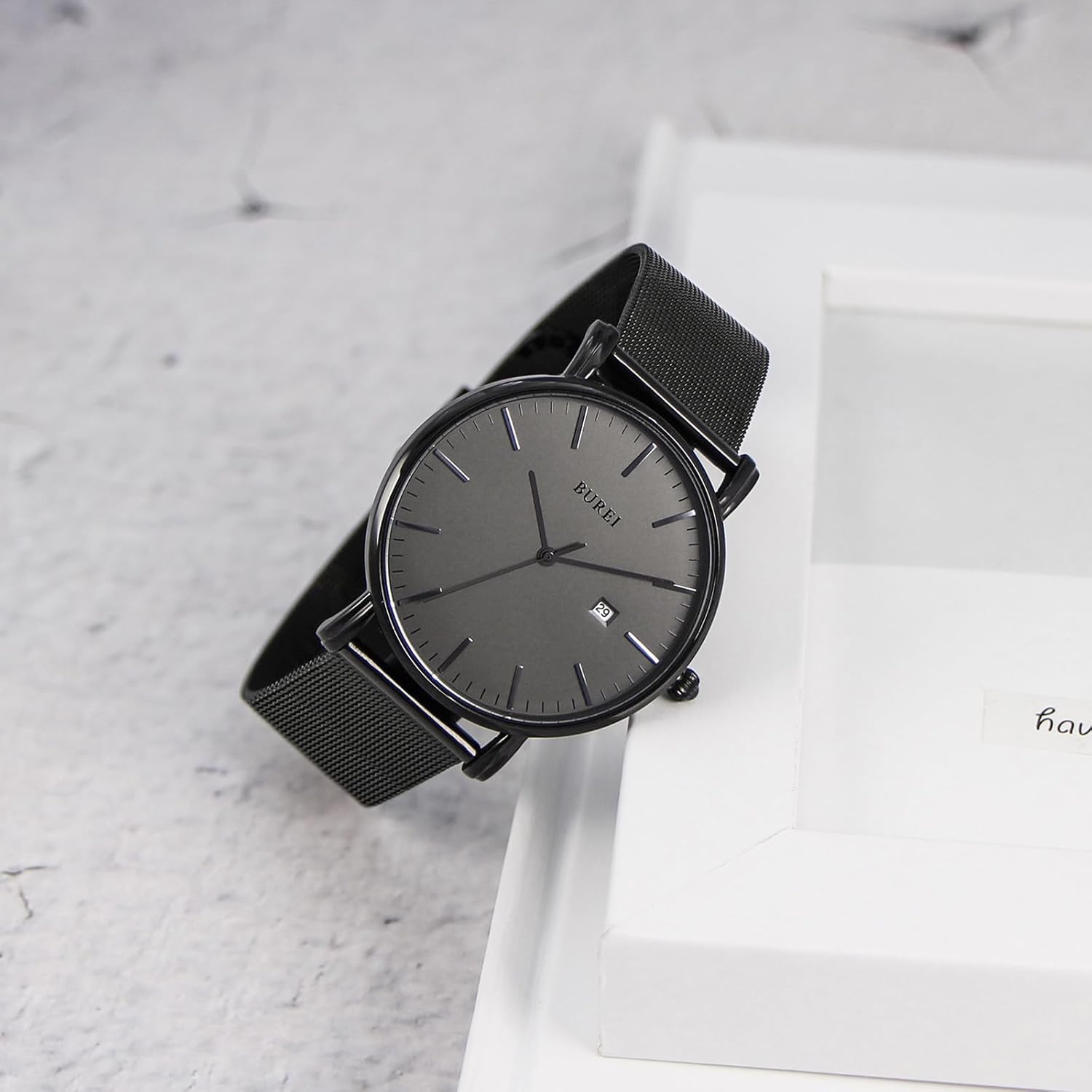 Thumbnail 2 de BUREI Herrenuhr Minimalistisch Analog