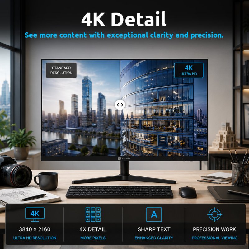 Detalle 2 de Monitor Alurin CoreVision 27" IPS 4K 60Hz FreeSync