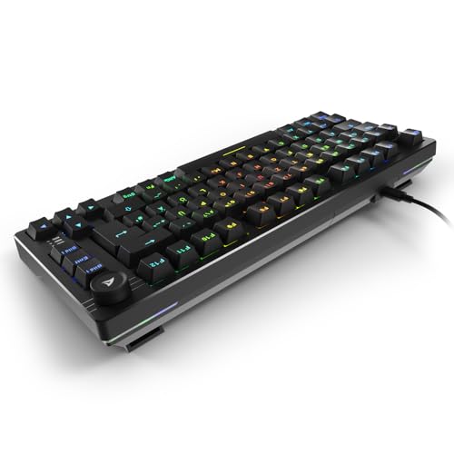 Detalle de Sharkoon SKILLER SGK25 RGB – 75% Gaming-Tastatur mit Hot-Swap und Huano RED Schaltern
