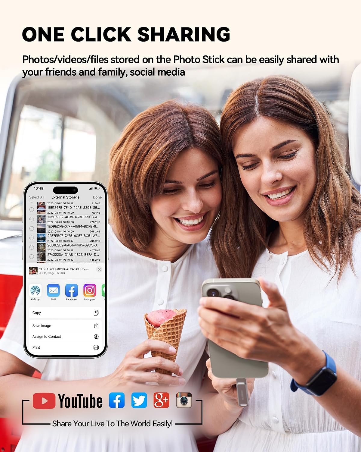 Detalle 2 de BLANBOK+ BLA2431 256GB MFi Photo Stick with Lightning, USB-C and USB