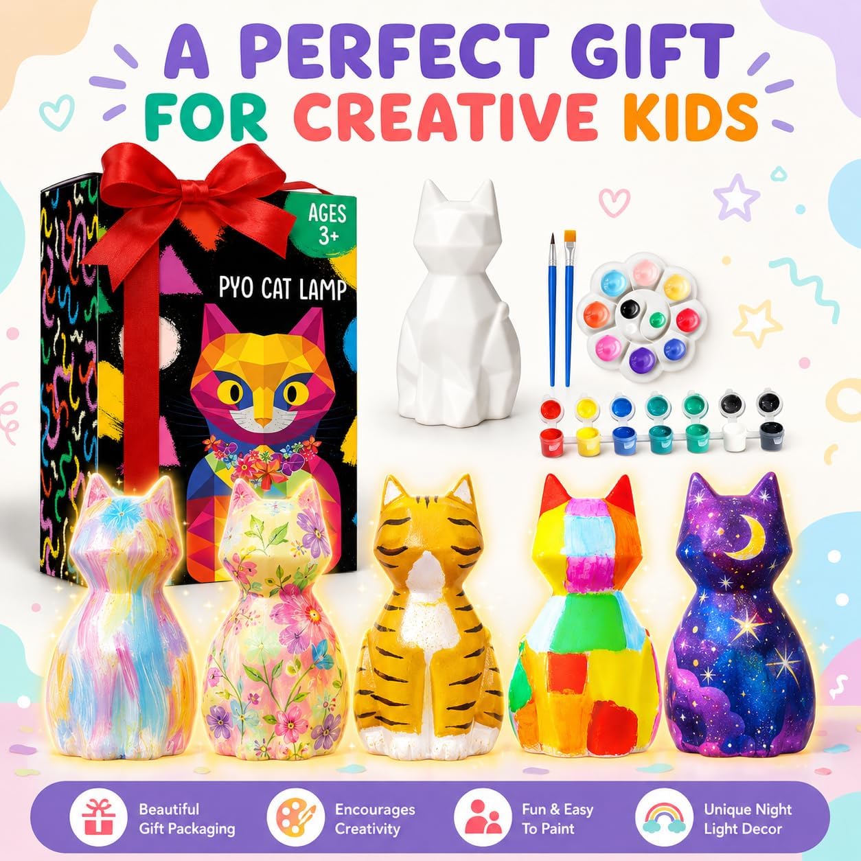 Thumbnail 6 de Goodyking Paint Your Own Cat Lamp Kit for Kids ๐จ๐ช
