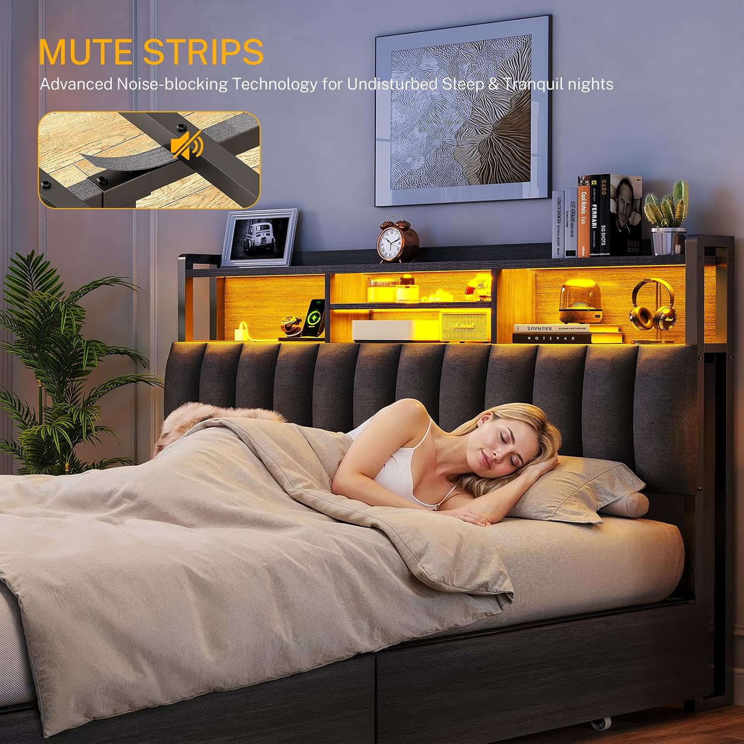 Detalle de TEENFON Queen Bed Frame