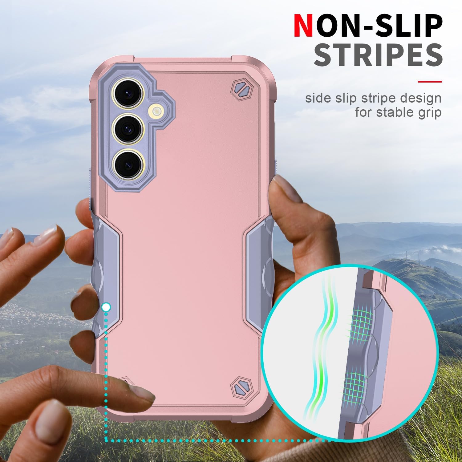 Thumbnail 2 de Asuwish Hybrid Rugged Case with Tempered Glass Screen Protector for Samsung Galaxy S24 FE 5G