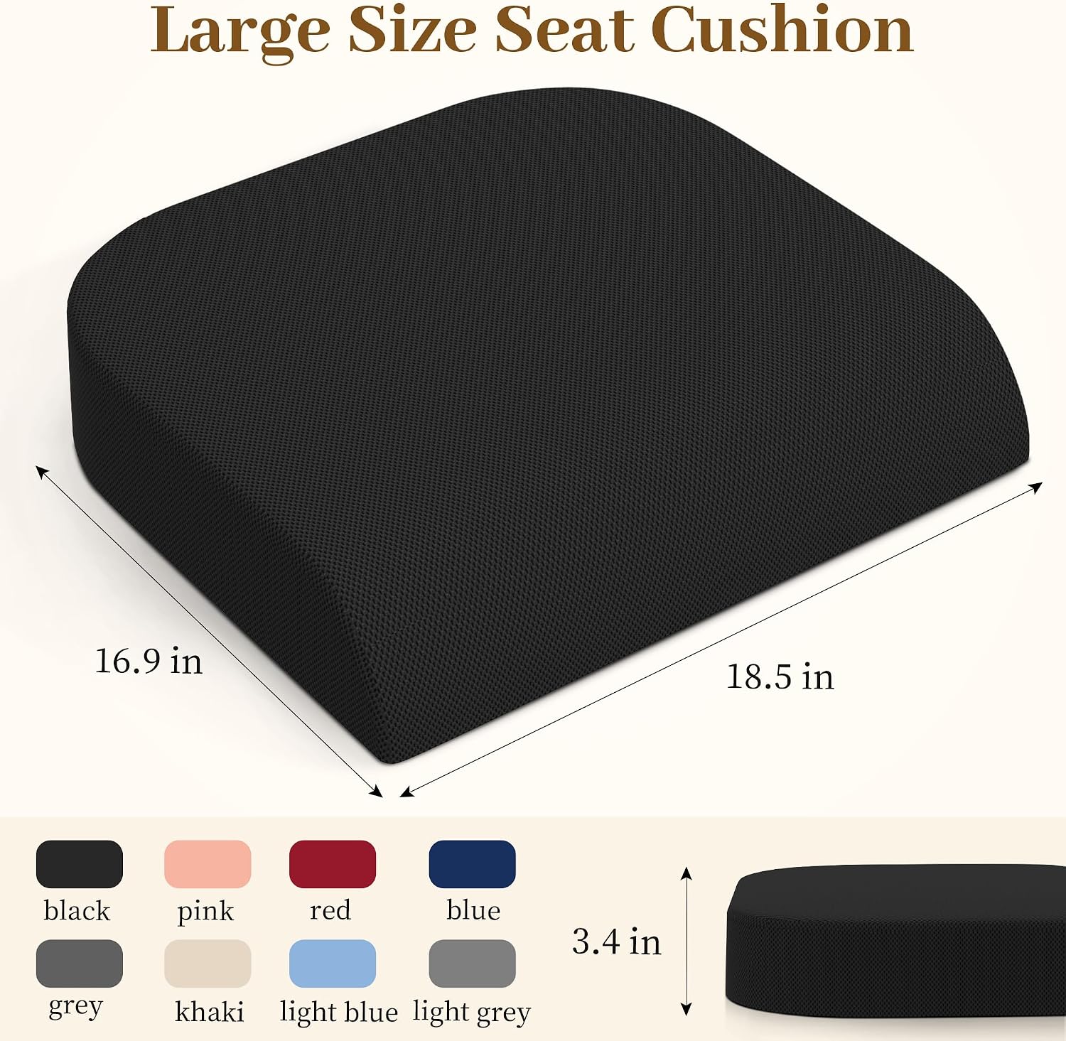 Thumbnail 2 de TranquilRelax MPN-TR0001-L-BL XL Memory Foam Seat Cushion, 3.35-Inch