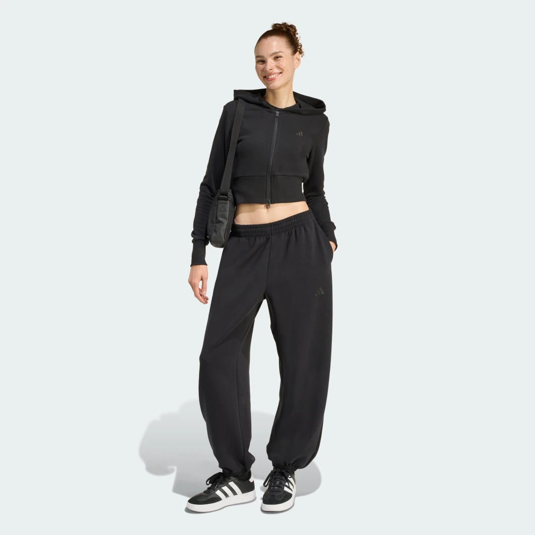 Thumbnail 2 de Chaqueta deportiva de felpa con cremallera Seasonal Essentials de Adidas (negro)