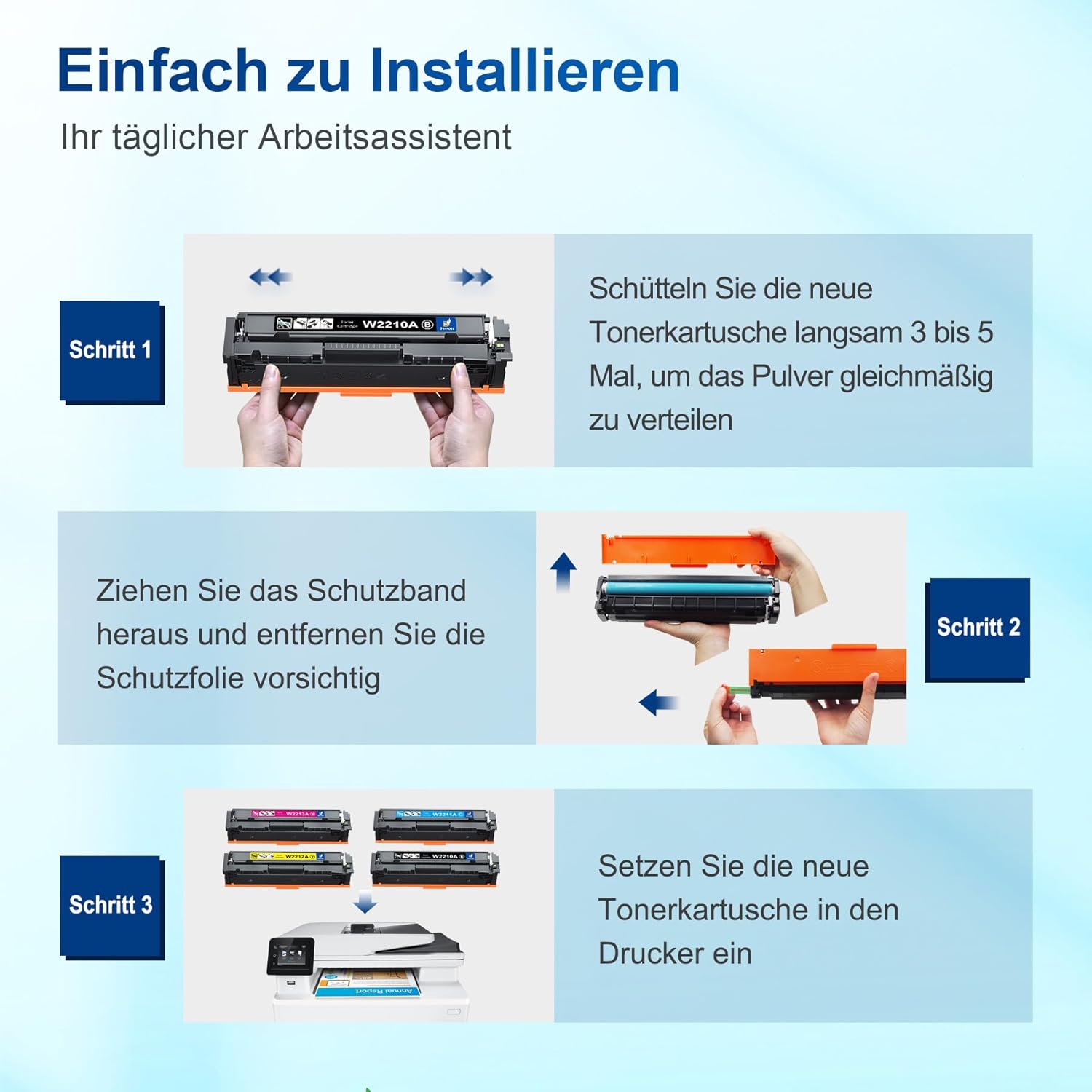Thumbnail 6 de 207A Toner 4er-Set mit Chip kompatibel für HP (schwarz, cyan, gelb, magenta) für Color LaserJet Pro M283/M282/M255
