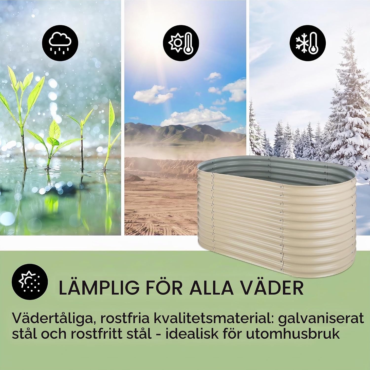Thumbnail 1 de Blumfeldt High Grow upphöjd odlingsbädd 160 × 80 × 80 cm, beige
